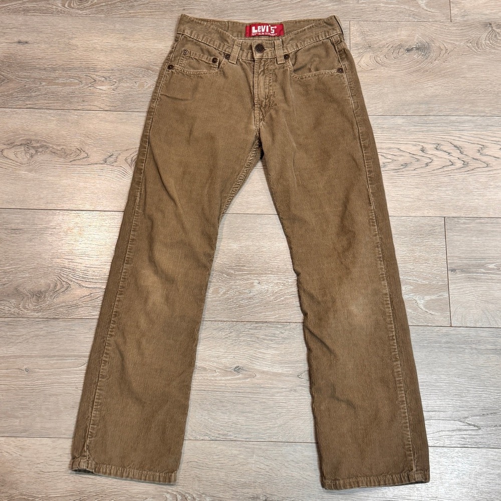 Levi's 514 Slim Straight Corduroy Pants Tan Size 12 Regular 26 Boys